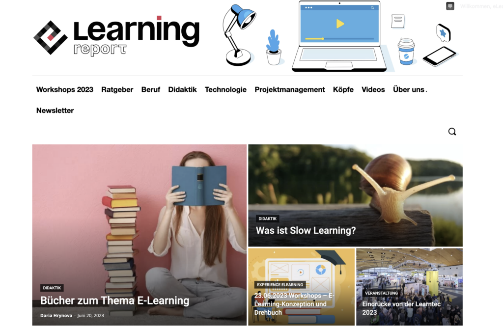 Screenshot elearning report