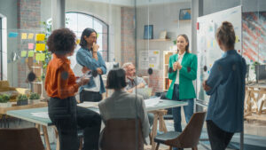 diskussion-besprechungsraum-über-blended-learning-für-das-gesundheitswesen