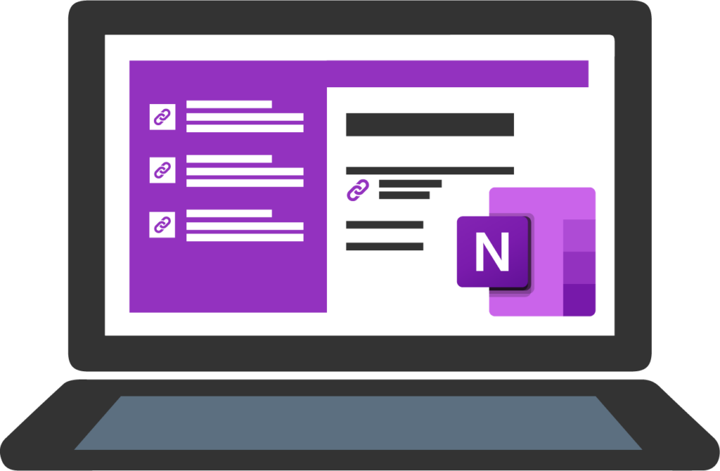 animierter-laptop-onenote-für-lerngruppen