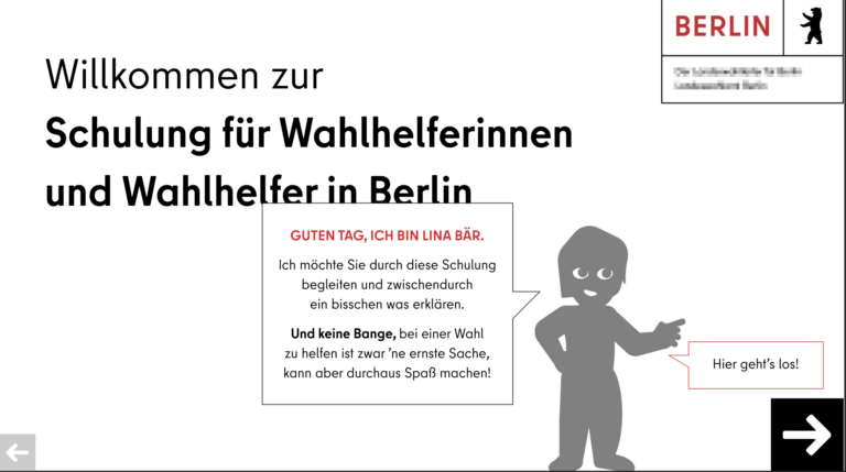 Startseite Online-Schulung mit Bär